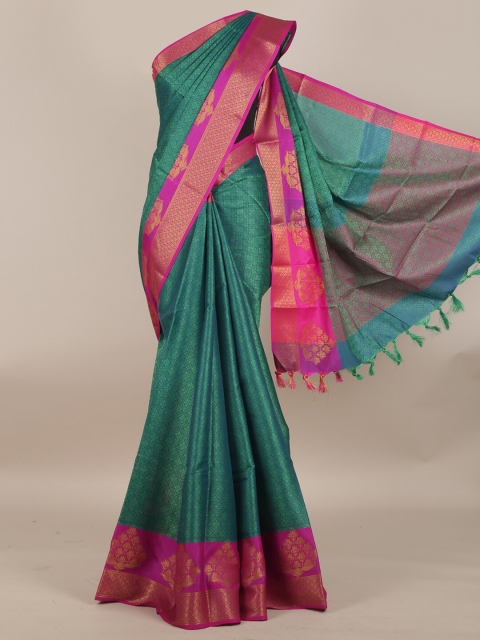 

Pothys Green & Pink Ethnic Motifs Zari Saree