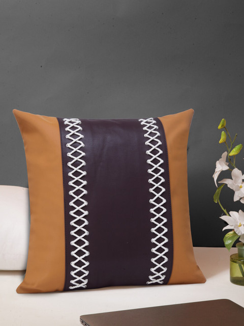 

IMUR Orange & Black Square Cushion Covers