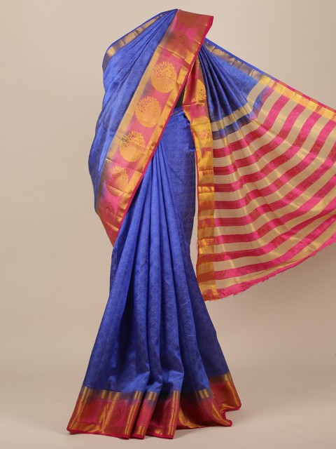

Pothys Blue Woven Design Zari Jute Silk Saree