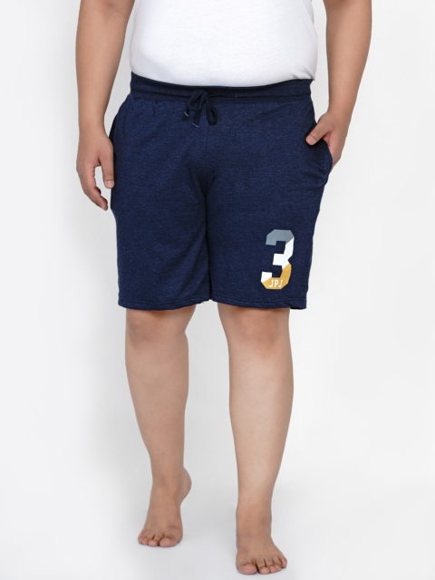

John Pride Plus Size Men Navy Blue Lounge Shorts