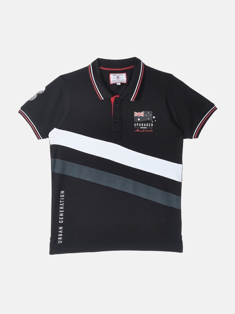 

Monte Carlo Boys Black Striped Polo Collar T-shirt