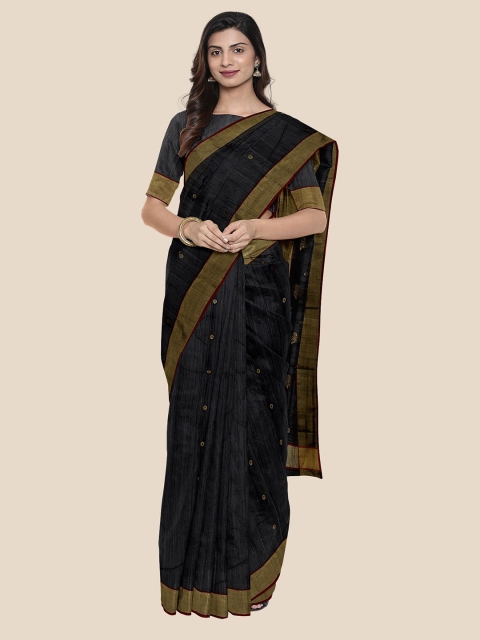

Kalamandir Black Woven Design Chanderi Saree