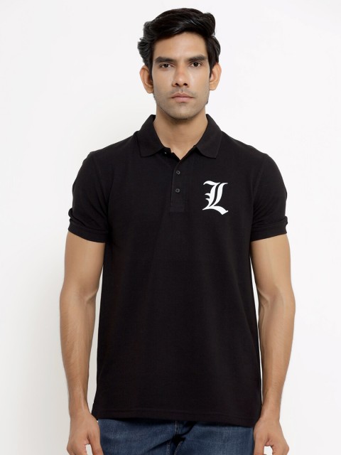 

ComicSense xyz Men Black Printed Applique T-shirt