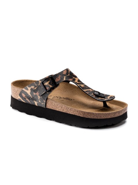 

Birkenstock Women Gizeh PAP Brown Slide Regular Sandals, Black
