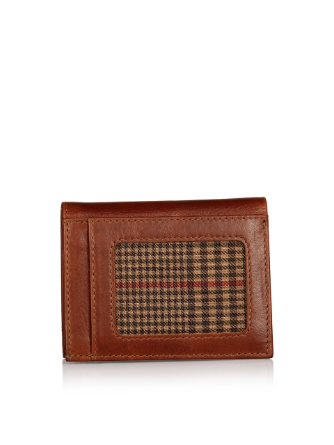 

Leather Zentrum Unisex Brown Checked Solid Leather Card Holder
