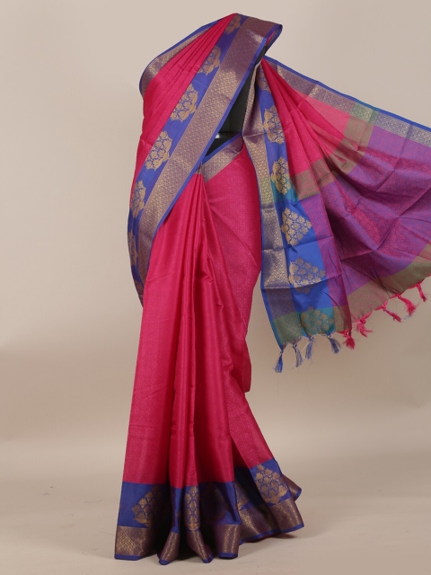 

Pothys Pink & Blue Woven Design Cotton Blend Saree
