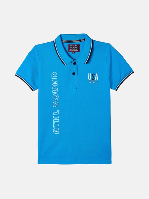 

Monte Carlo Boys Navy Blue Typography Printed Polo Collar T-shirt