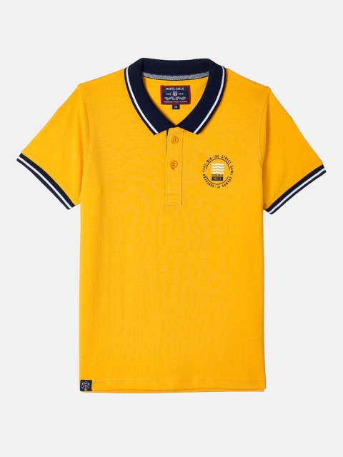

Monte Carlo Boys Mustard Yellow Polo Collar T-shirt