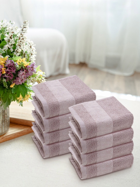 

Pure Home and Living Set Of 8 Grey Solid 550 GSM Cotton Face Towels