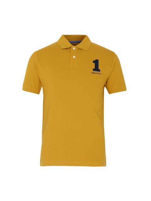 

HACKETT LONDON Men Yellow Polo Collar Applique T-shirt