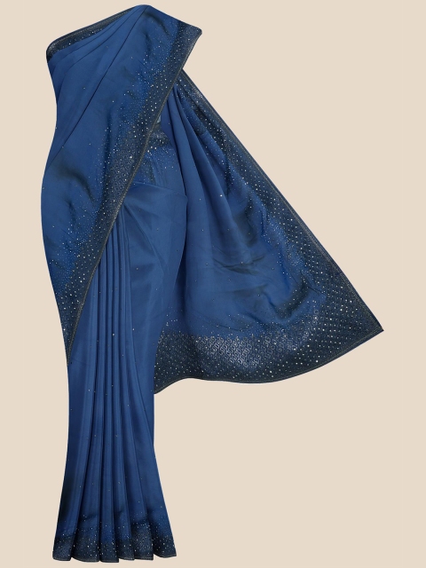 

Kalamandir Blue Embellished Sequinned Silk Blend Saree
