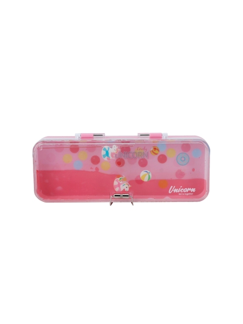 

QIPS Girls Pink & Yellow Printed High-Quality Plastic Pencil Box