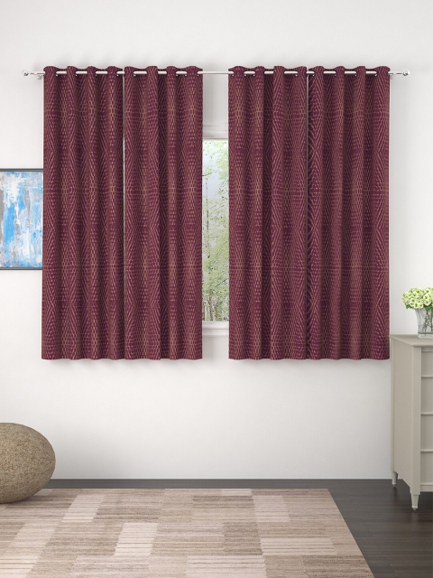 

Story home Magenta Set of 4 Geometric Window Curtain