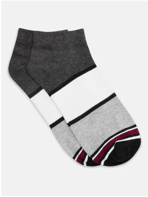 

RICHARD PARKER by Pantaloons Men Grey & White Colourblocked Ankle-Length Socks