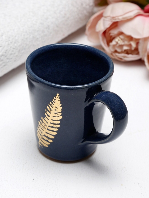 

Fabindia Blue Floral Printed Ceramic Glossy Coffee Mug