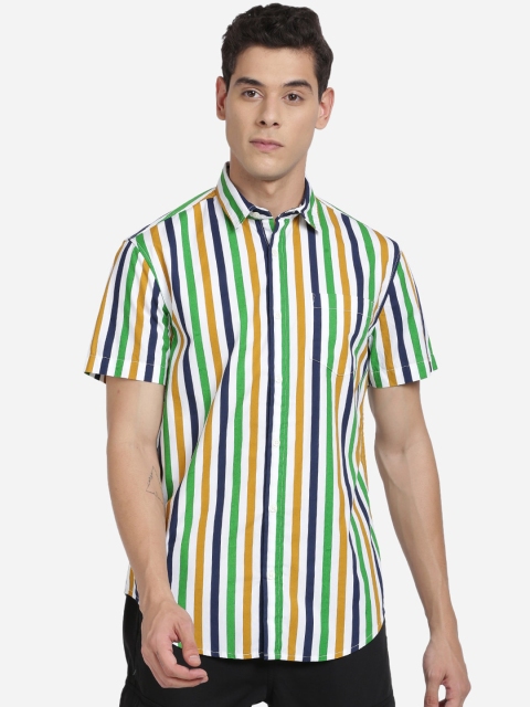 

Breakbounce Men Multicoloured Slim Fit Striped Casual Shirt, Multi