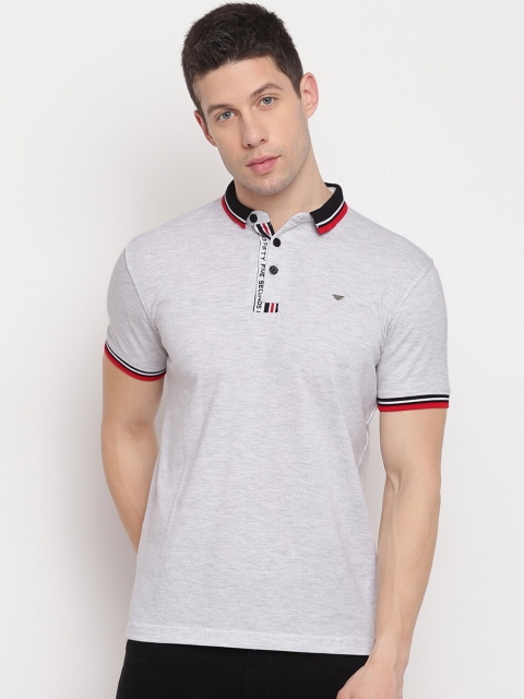 

Richlook Men Grey Polo Collar T-Shirt