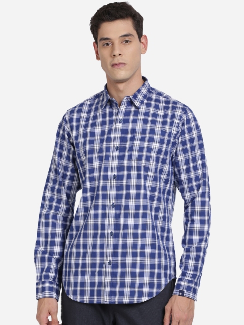 

Breakbounce Men Blue Slim Fit Tartan Checks Checked Casual Shirt