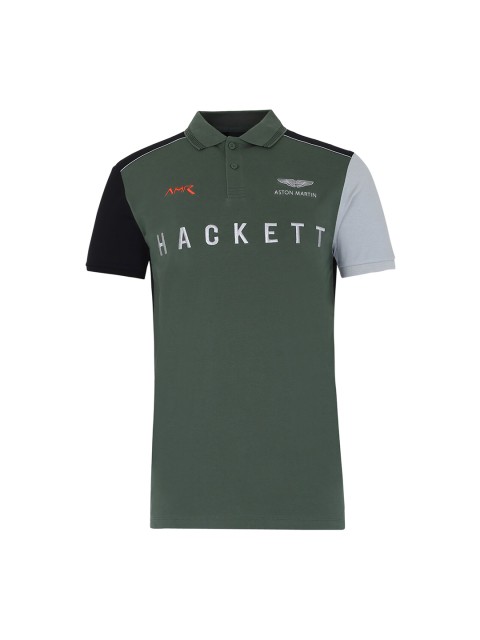 

HACKETT LONDON Men Green Polo Collar Applique T-shirt