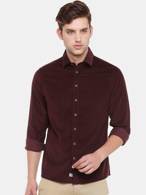 

Double Two Men Brown Slim Fit Casual Shirt
