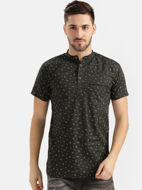 

V2 Value & Variety Men Green Floral Printed Kurta
