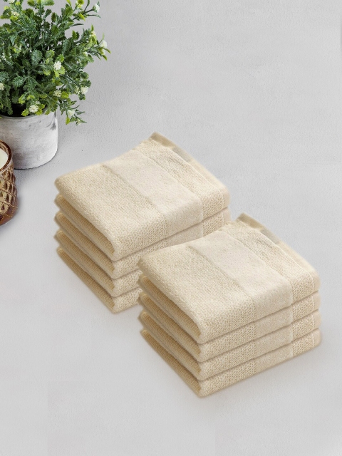 

Pure Home and Living Set Of 8 Face Towels, Cream