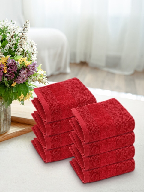 

Pure Home and Living Set Of 8 Face Towels, Red