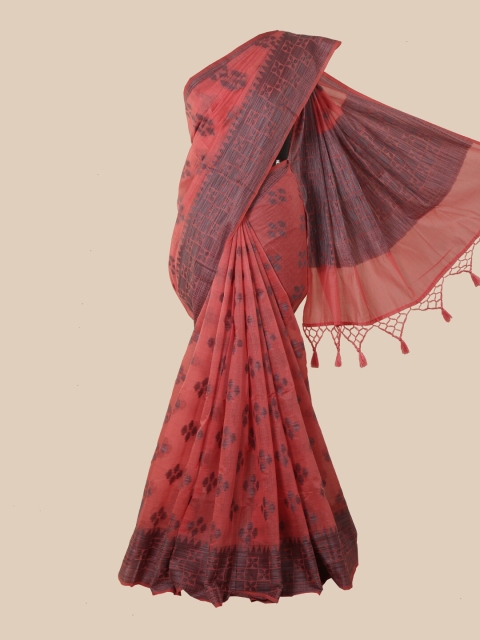 

Pothys Pink & Purple Cotton Blend Saree
