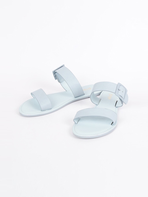

Ginger by Lifestyle Women Blue Open Toe Flats with Buckles