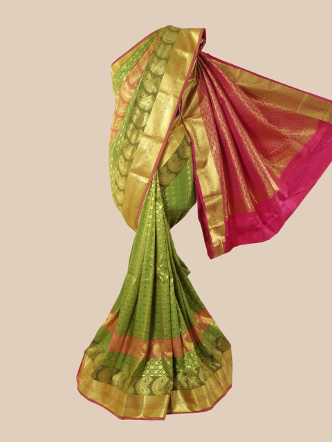 

Pothys Green & Pink Woven Design Pure Silk Saree