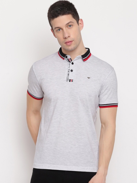 

Richlook Men Grey Solid Polo Collar T-shirt