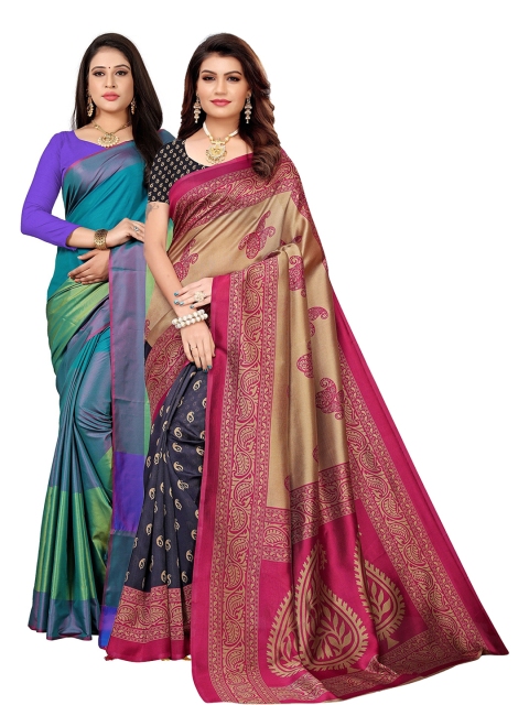 

KALINI Pack of 2 Printed Art Silk Saree, Multi