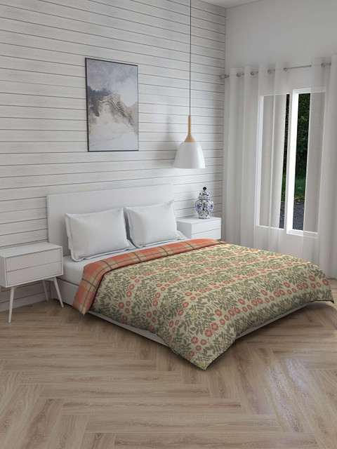 

Layers Peach & Yellow Floral AC Room 120 GSM Double Bed Comforter