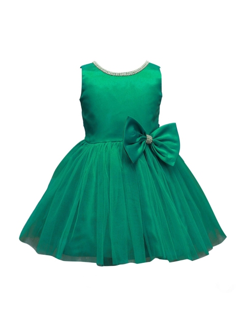 

The Magic Wand Girls Green Satin Embellished Party Dress