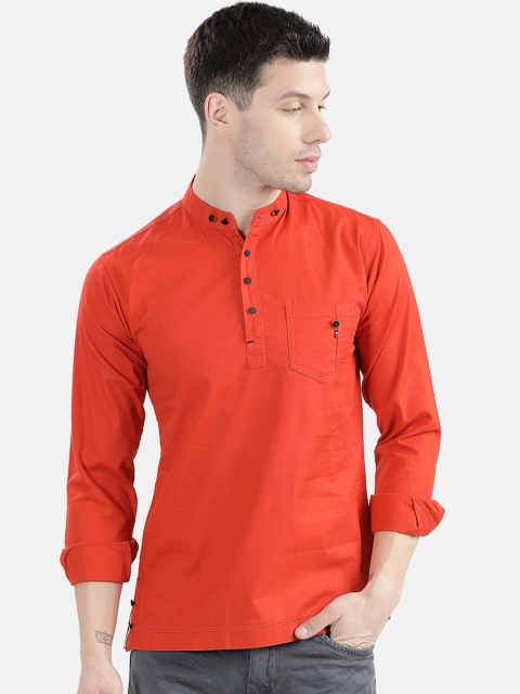 

V2 Value Variety Men Orange Thread Work Pathani Kurta