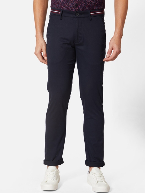 

J Hampstead Men Navy Blue Slim Fit Regular Trousers