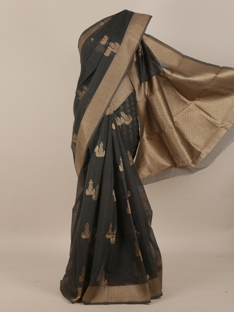 

Pothys Grey Zari Cotton Blend Saree