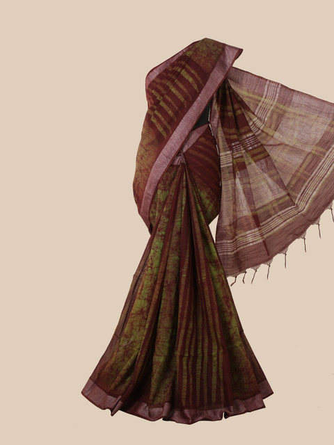 

Pothys Maroon & Green Jute Cotton Saree