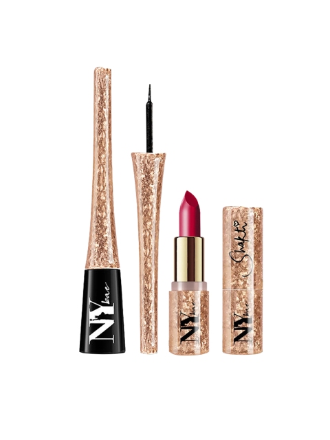 

NY Bae Shakti Range Kit - Black Liquid Eyeliner and Pink Creamy Matte Lipstick, Multi