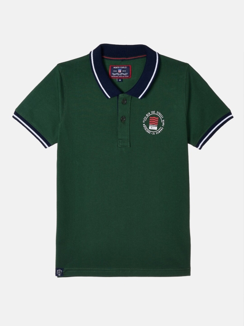 

Monte Carlo Boys Green Polo Collar Applique T-shirt