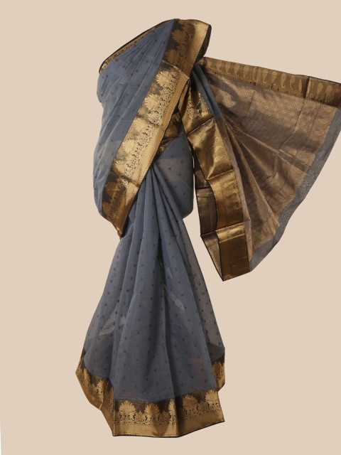 

Pothys Grey & Golden Ethnic Motifs Silk Cotton Saree