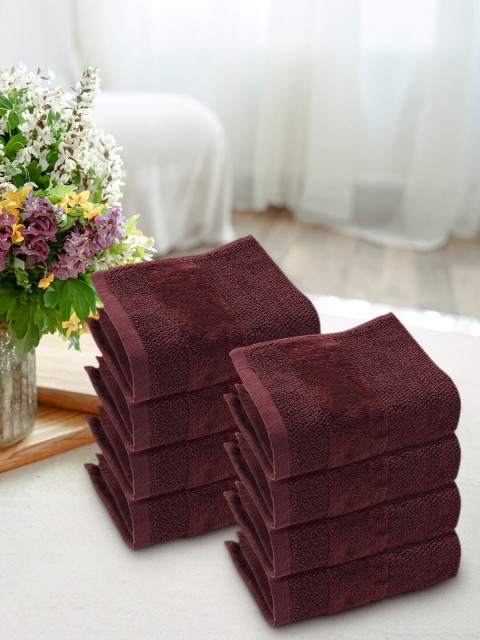 

Pure Home and Living Set Of 8 Face Towels, Purple