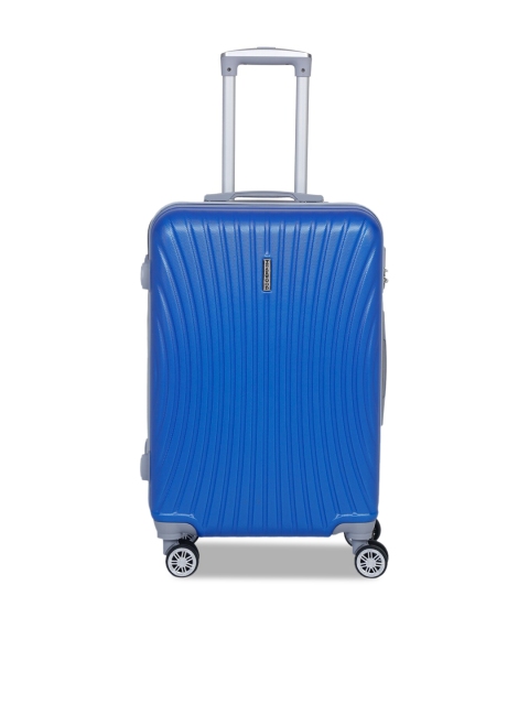 

Teakwood Leathers Blue Textured Hard-Sided Cabin Trolley Suitcase