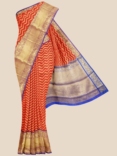 

Kalamandir Red & Gold Silk Blend Banarasi Saree
