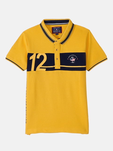 

Monte Carlo Boys Mustard Yellow Striped Polo Collar T-shirt
