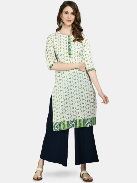 

Myshka Women Multi Geometric Printed Straight Kurta