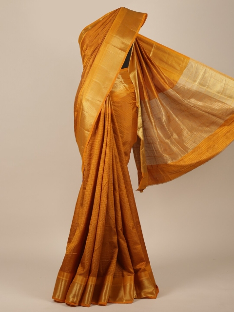 

Pothys Mustard & Gold Woven Design Jute Silk Saree