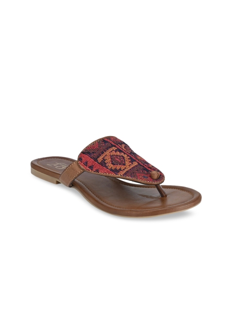 

Zebba Women Brown Embellished Open Toe Flats