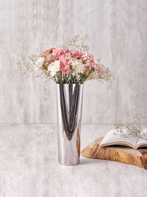 

ARTTDINOX Steel-Toned Solid Pinch Vase