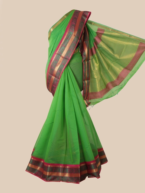 

Pothys Green & Gold Woven Design Silk Cotton Saree